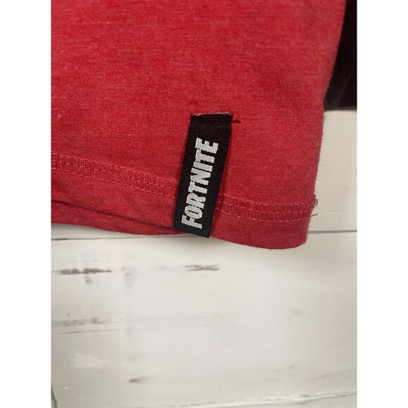 Fortnite Knight Helmet Graphic Long Sleeve Shirt Red Black Youth Size 10/12 - Picture 3 of 4